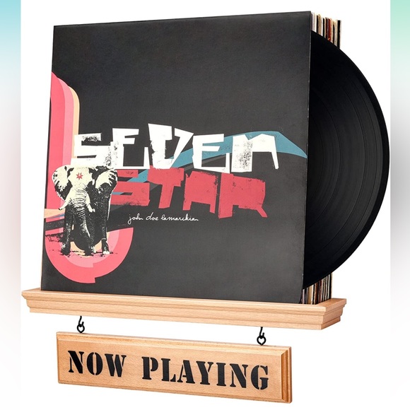 “Now Playing” Premium Beech Wood Vinyl Record Wall Mount Display Shelf (NWB) - Picture 3 of 7